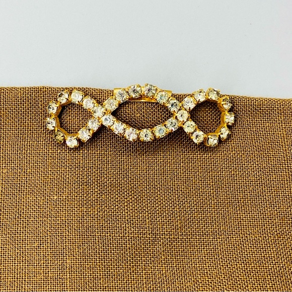 Vintage Rhinestone Shoe Clips Clear Prong Set Crystals - Picture 10 of 11